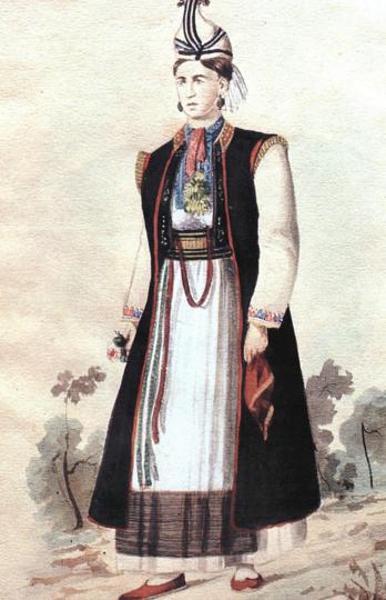 31.-Žena-s-antiknim-hondeljem-iz-Konavala,-Album-Nikole-Arsenovića,-1870-ih,-Etnografski-muzej-u-Beogradu