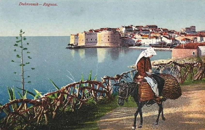 65.-Povratak-Konavke-iz-Dubrovnika,-razglednica,-20.-st.