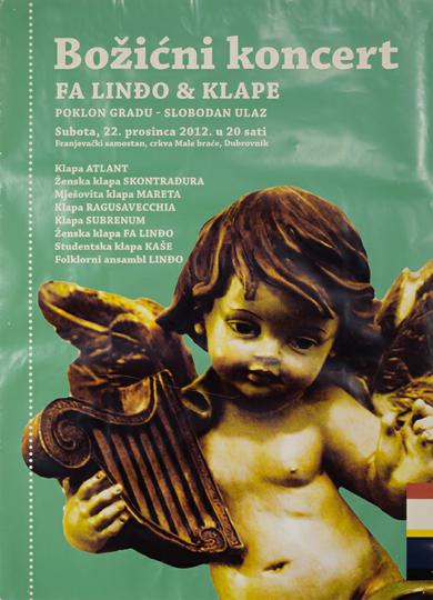 FAL-D-1415,-Plakat-božićnog-koncerta-ansambla-u-crkvi-Male-braće-u-Dubrovniku,-2012