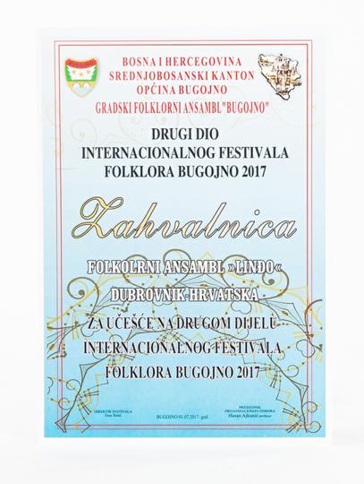 FAL-M-75,-Zahvalnica-za-sudjelovanju-na-Internacionalnom-festivalu-folklora-u-Bugojnu,-2017